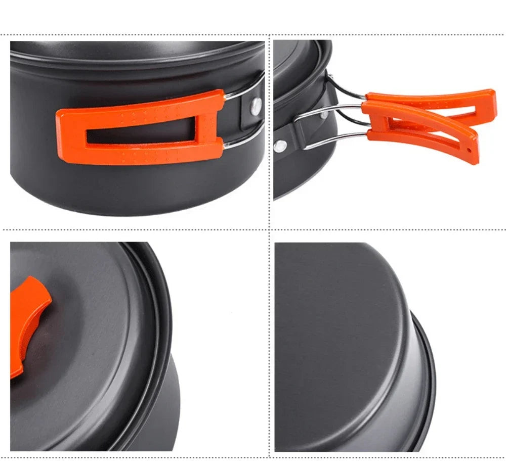 1.8L Mini Camping Cook Set - Non-Stick Aluminium Pot with Nested Storage