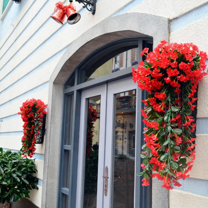 Artificial Hanging Flower Basket - Multicolored Natural Style