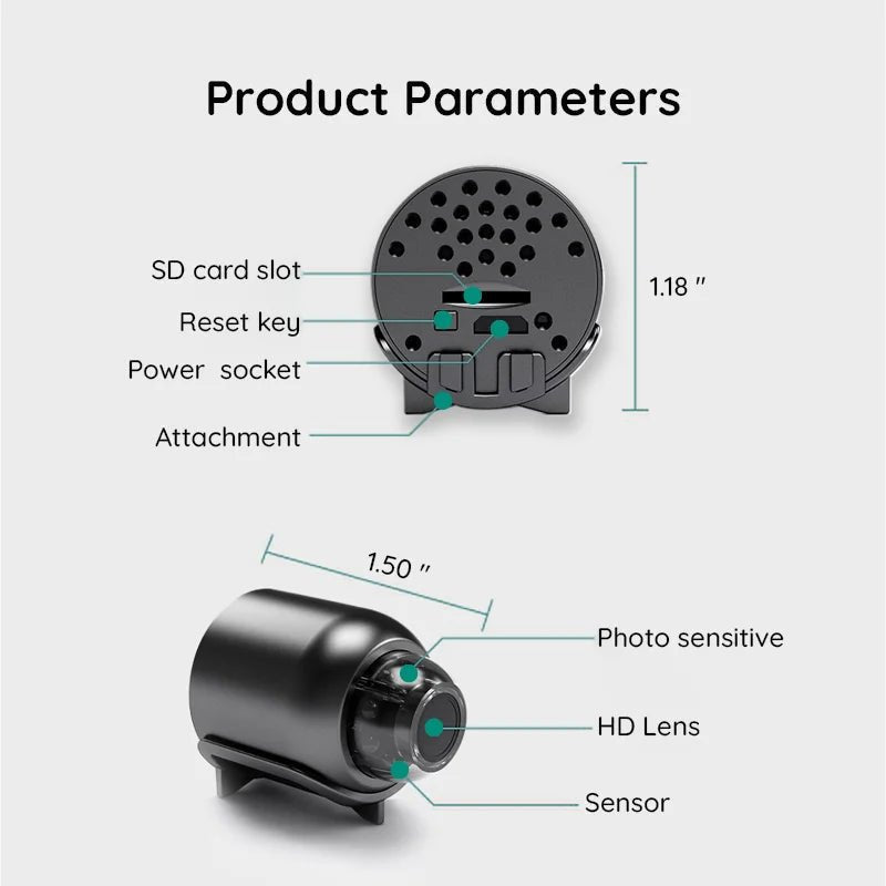 Compact WiFi Security Camera with Night Vision