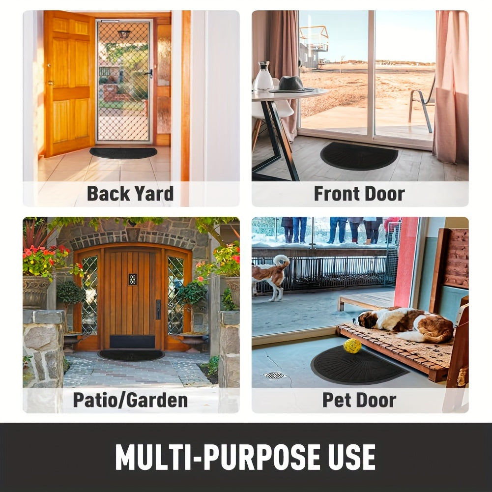Durable Rubber Doormat - Half-Round Design for Indoor and Outdoor Use