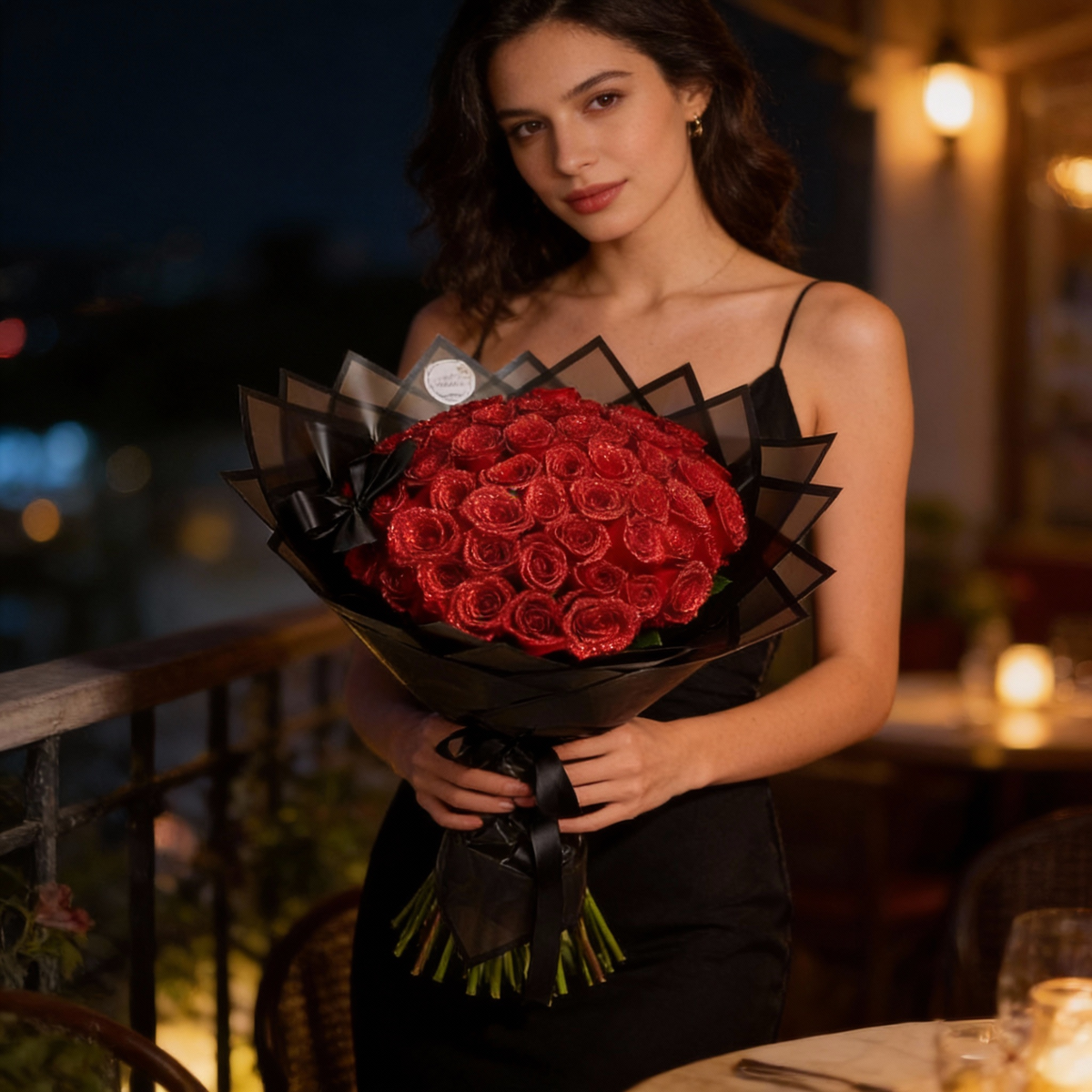 Eternal Glitter Rose | Handmade Decorative Artificial Flower | Sparkling Crystal Finish | Gift Set for Special Occasions | Long-Lasting & Maintenance-Free