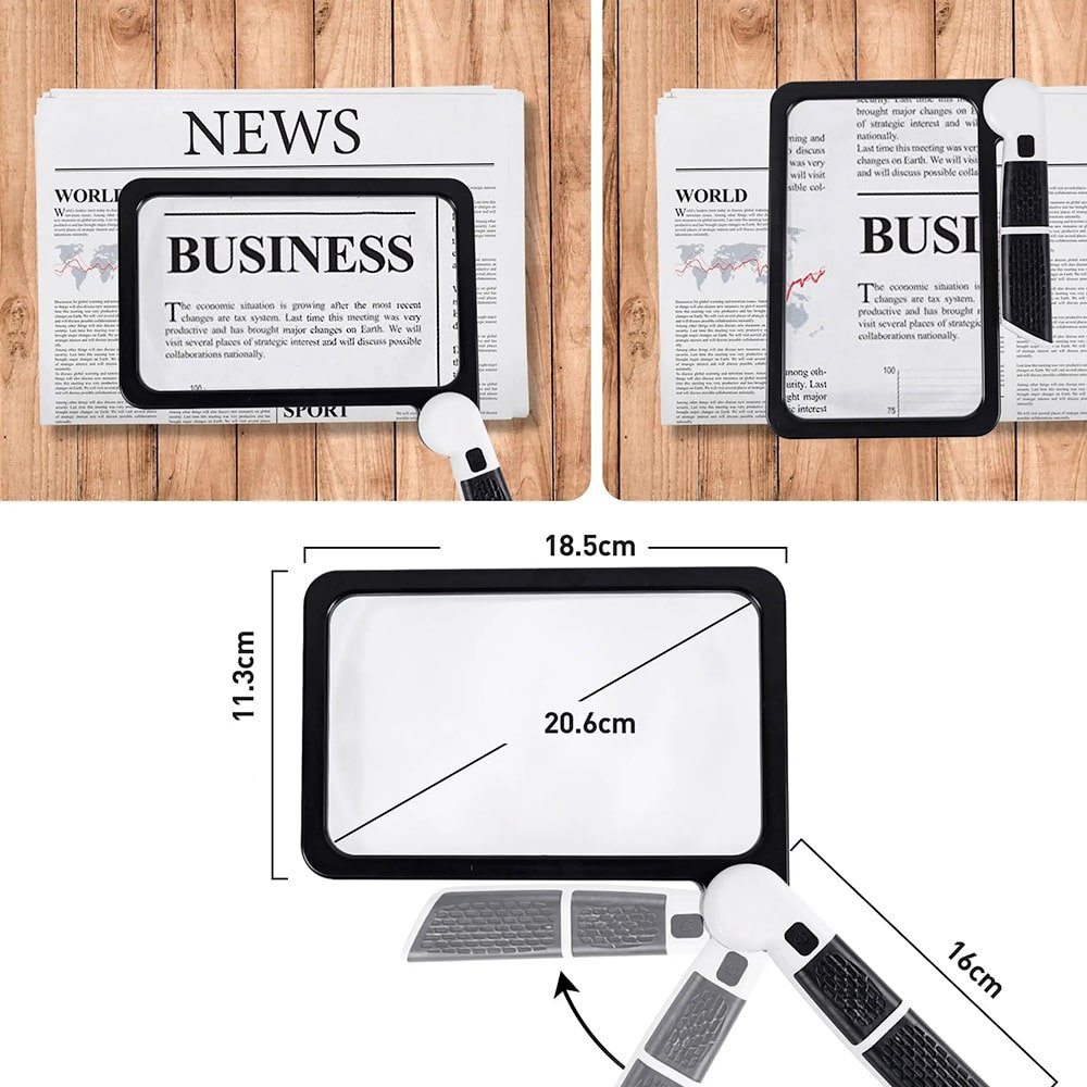 Handheld 5x Magnifying Glass with Light - Ergonomic Design for Reading and Inspection