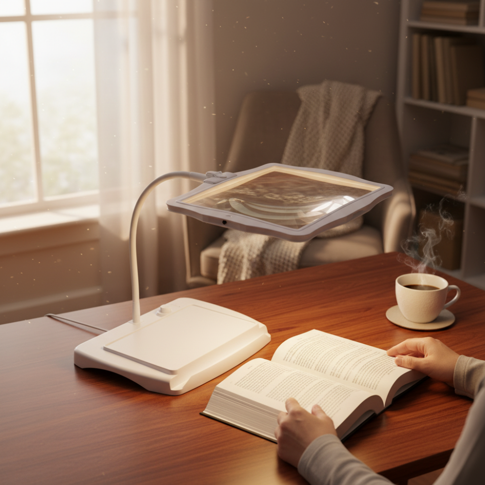LED Magnifier Desk Lamp with Flexible Arm