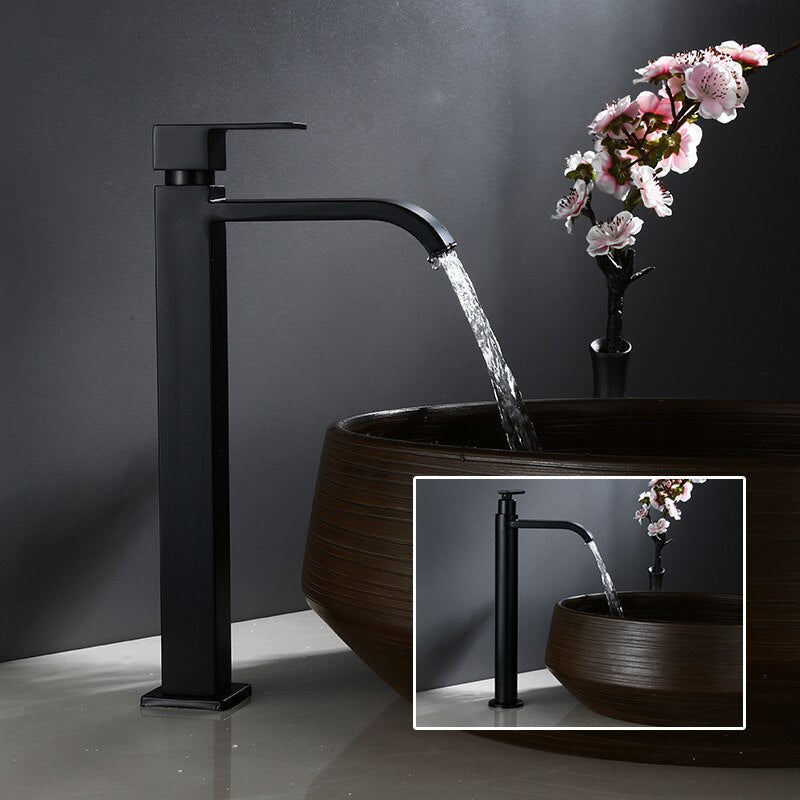 Matte Black Cold Water Basin Tap