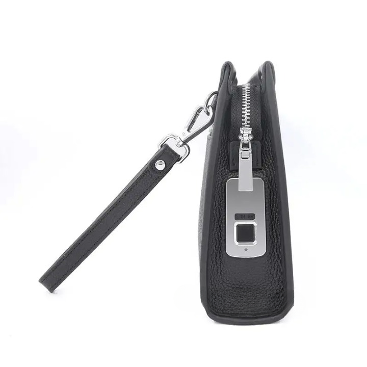 Men's Business Wristlet with Fingerprint Lock – Black