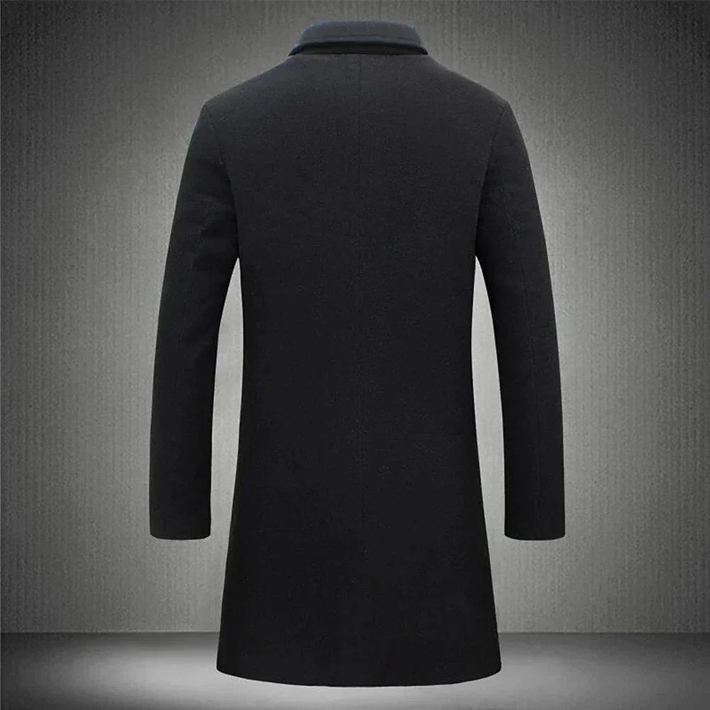 Men's Classic Tailored Overcoat - Navy, Black & Beige