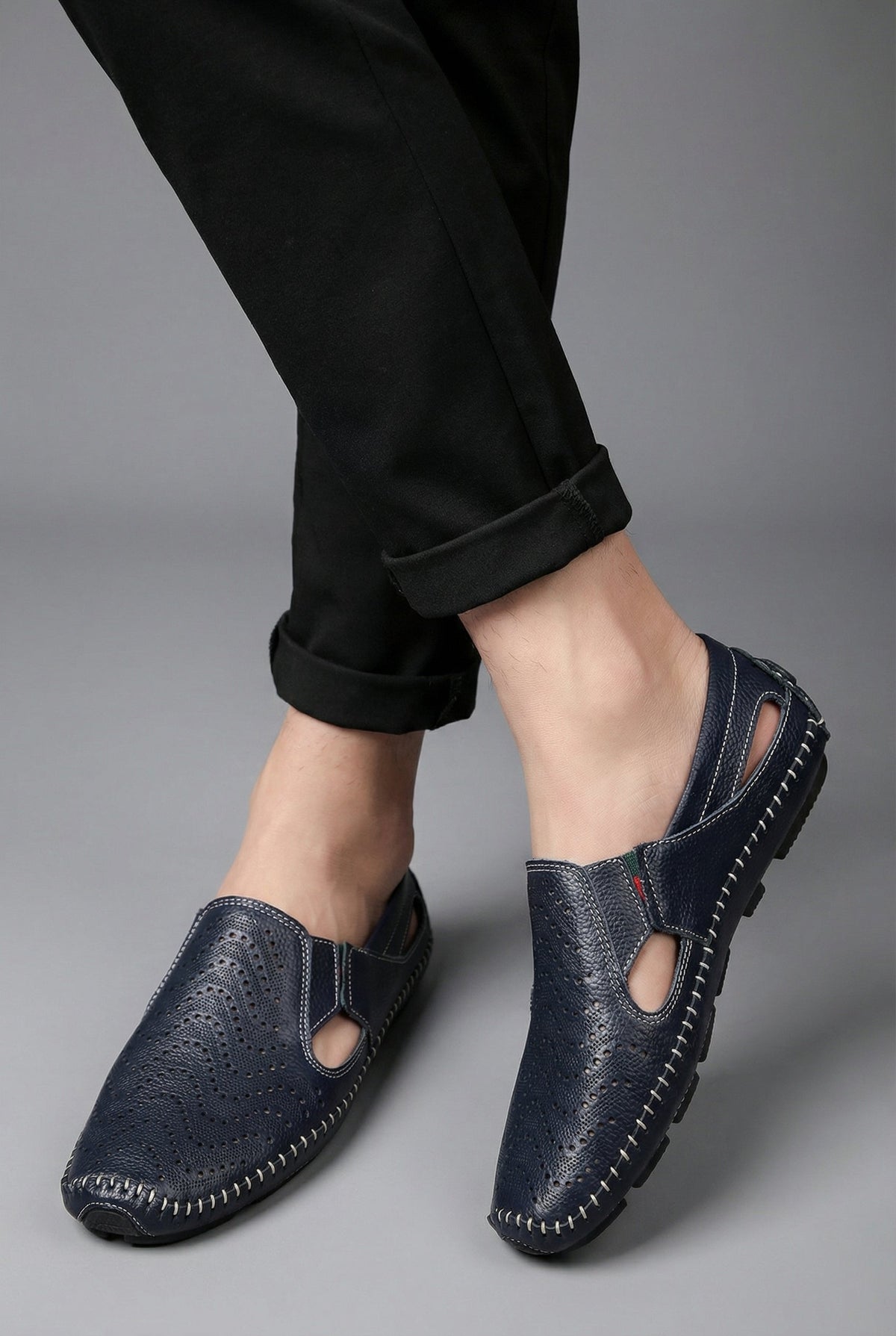 Men's Perforated Breathable Casual Slip-On Driving Loafers