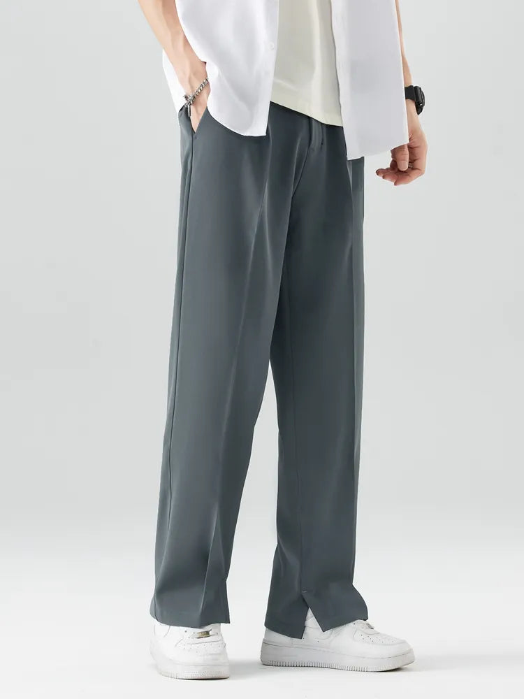 Men's Pleated Wide-Leg Trousers