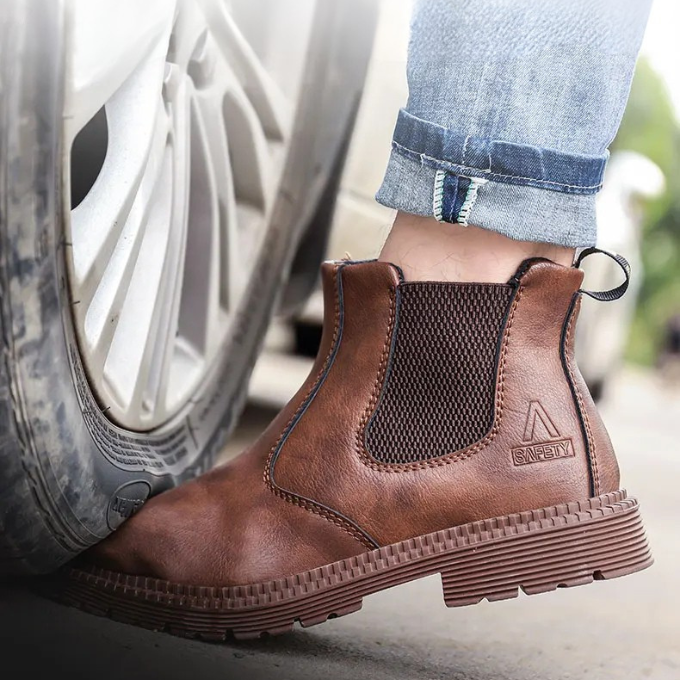 Men's Steel-Toe Chelsea Work Boots