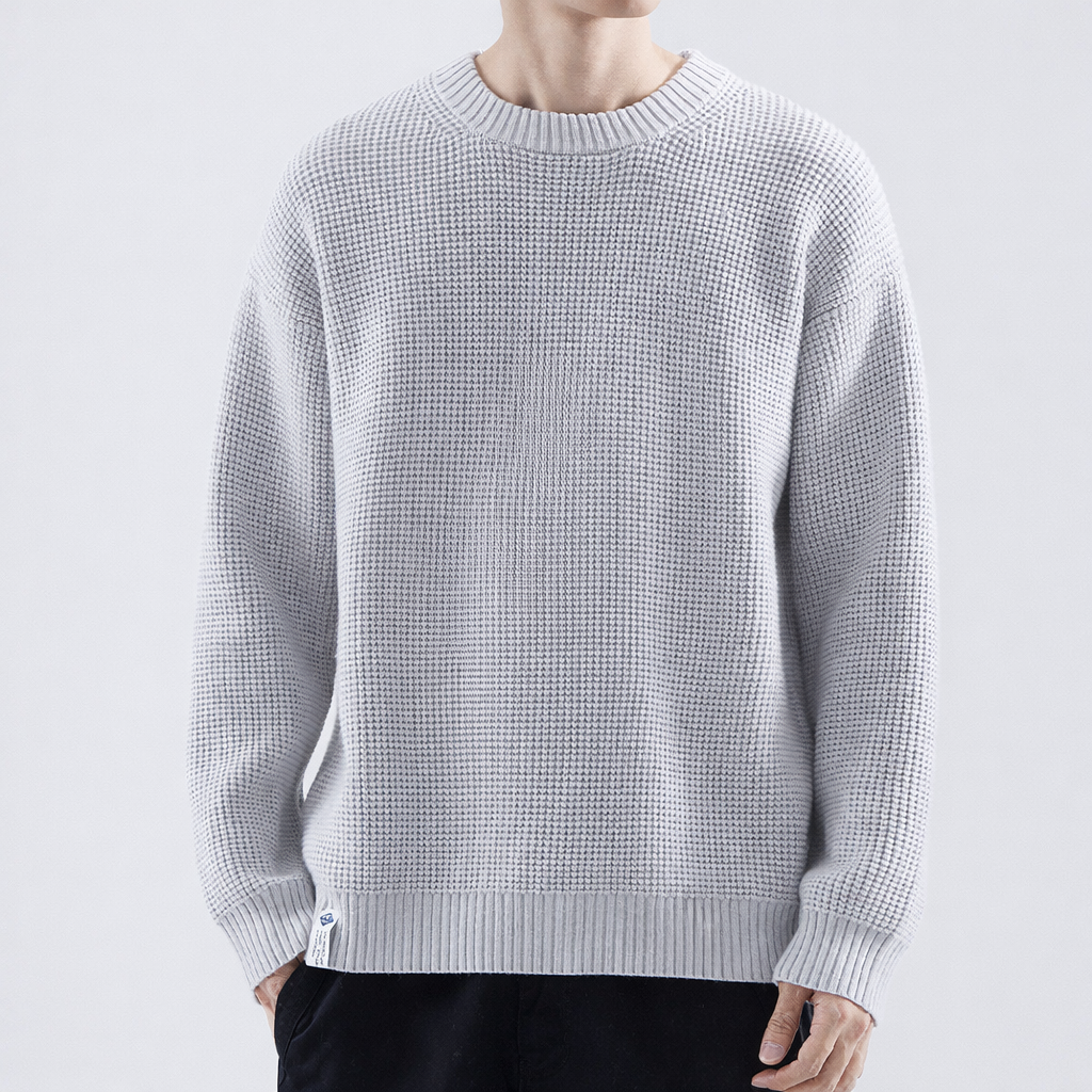 Men's Textured Crew Neck Sweater