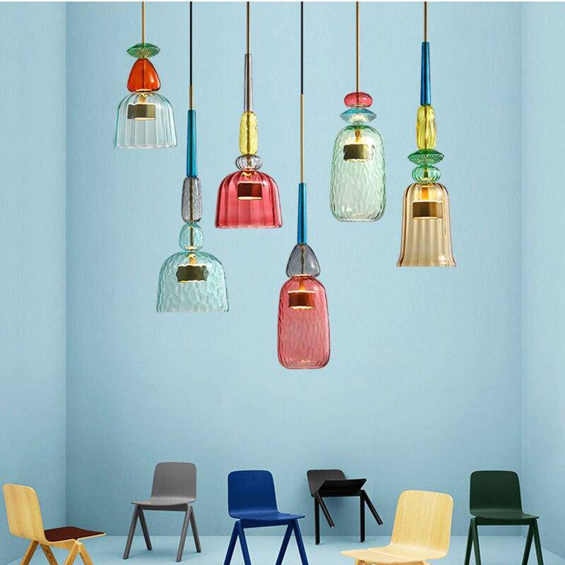 Modern Colored Glass Pendant Light