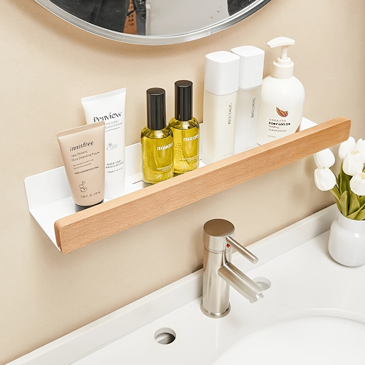 No-Drill Plastic Wall Shelf
