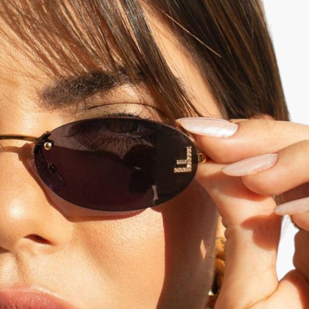 Oval rimless sunglasses