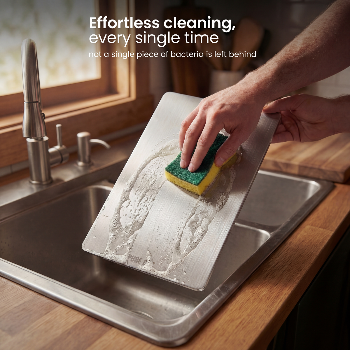 Pure Titanium Cutting Board for Microplastic-Free Food Prep