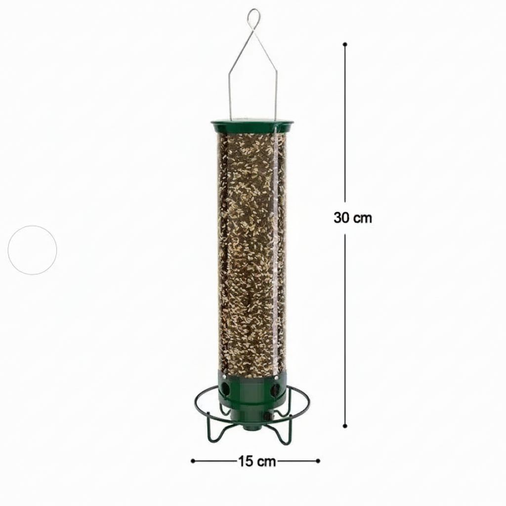Squirrel-Proof Green Bird Feeder with Metal and Polycarbonate
