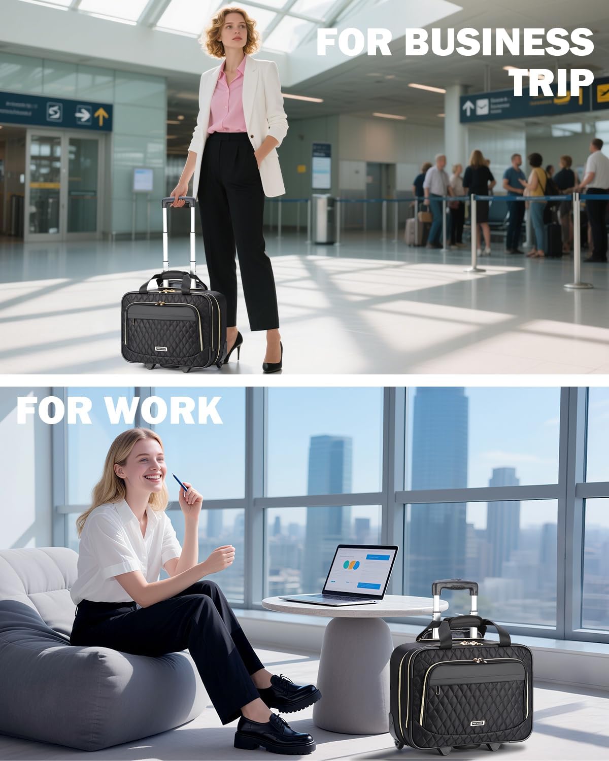 Unisex 15.6 Rolling Laptop Bag