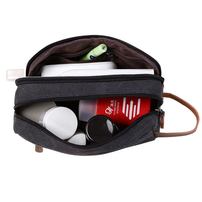 Unisex Double-Compartment Toiletry Bag for Organized Travel