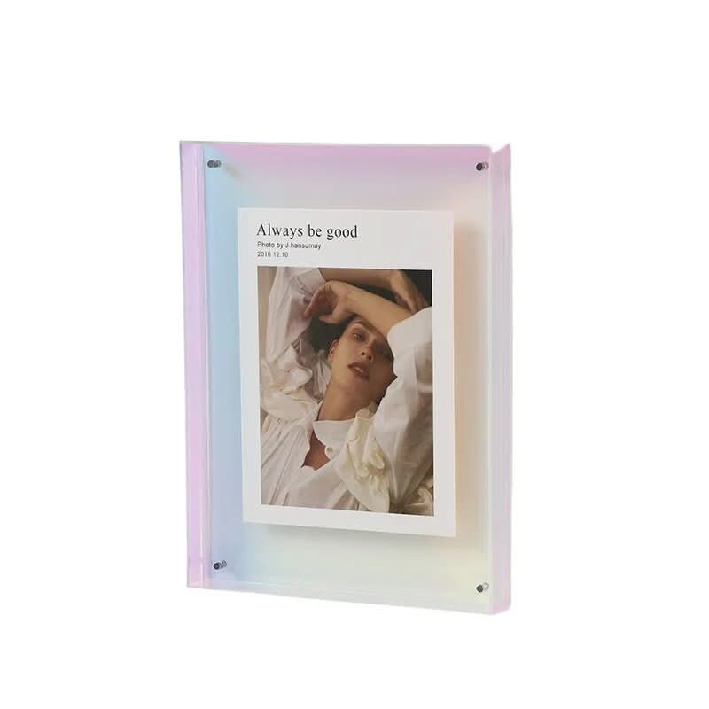 Vibrant Acrylic Photo Frame with Transparent Coloured Edges