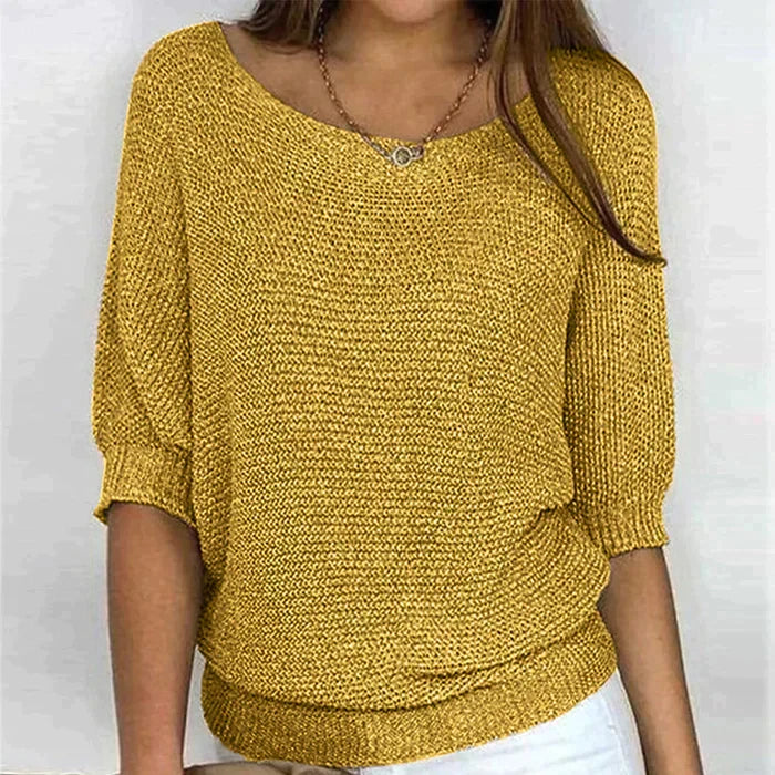Women's 3/4 Sleeve V-Neck Sweater
