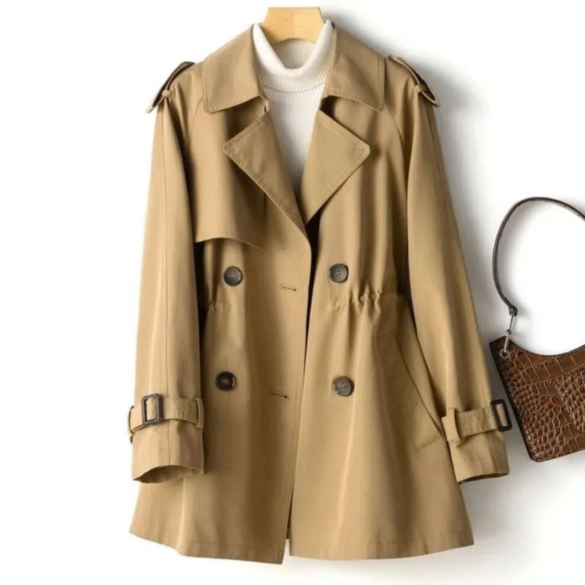 Women's Belted Double-Breasted Coat