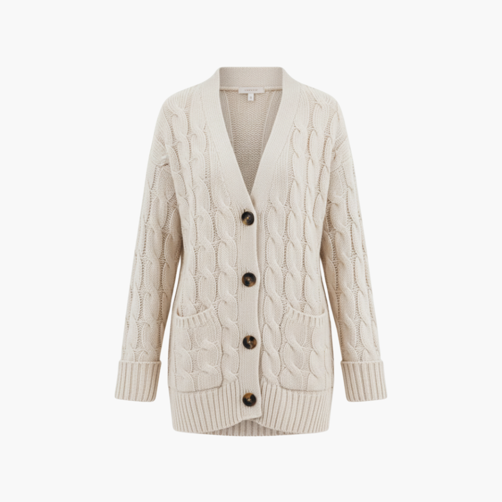 Women's Cardigan with Buttons and Pockets