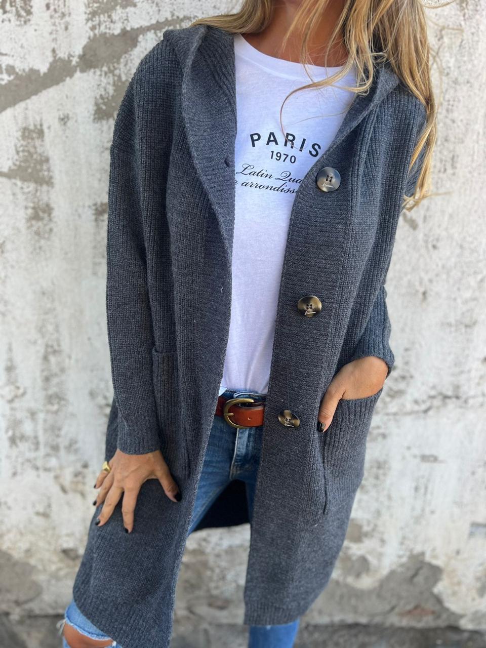Women's Hooded Longline Cardigan