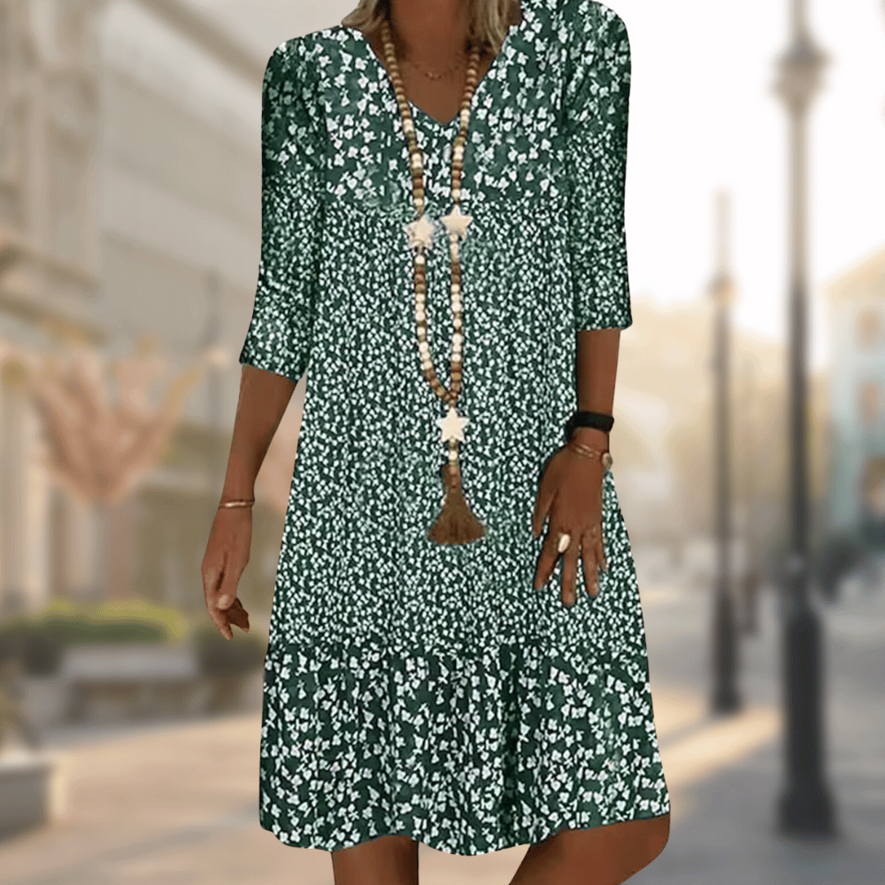 Women's V-Neck A-Line Midi Dress