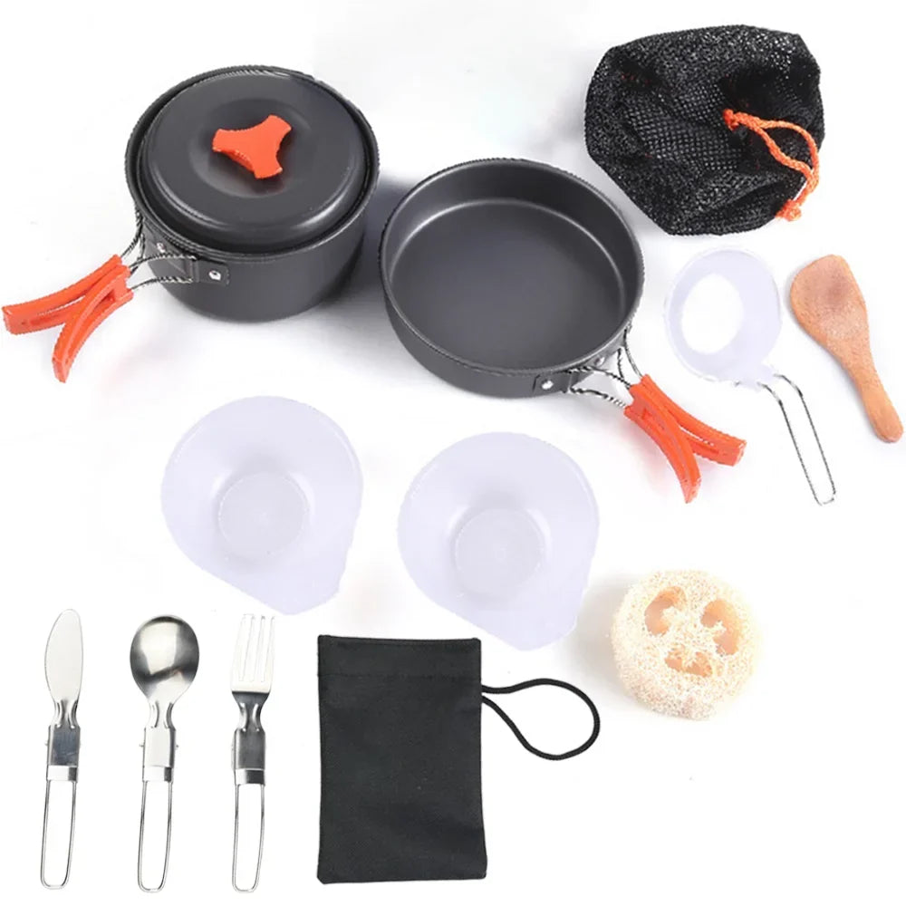 1.8L Mini Camping Cook Set - Non-Stick Aluminium Pot with Nested Storage