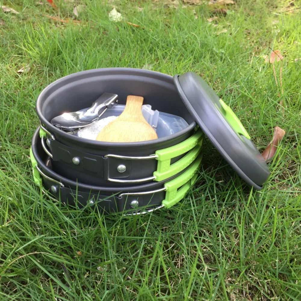 1.8L Mini Camping Cook Set - Non-Stick Aluminium Pot with Nested Storage
