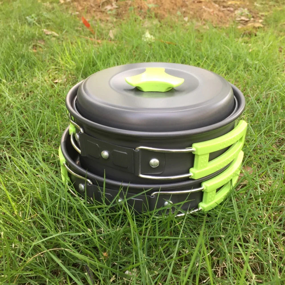 1.8L Mini Camping Cook Set - Non-Stick Aluminium Pot with Nested Storage