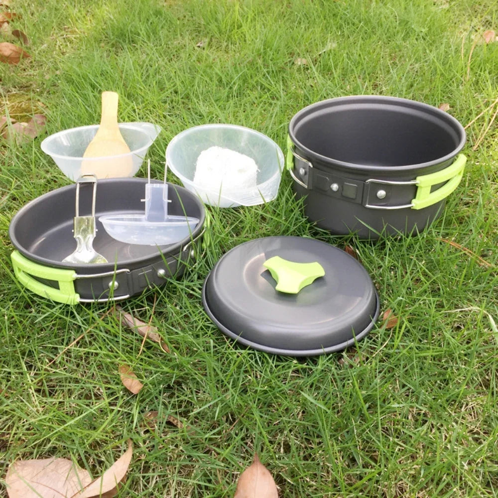 1.8L Mini Camping Cook Set - Non-Stick Aluminium Pot with Nested Storage