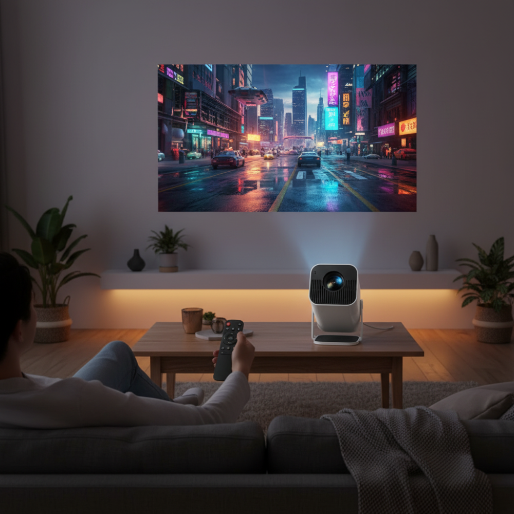 1080P Wireless Mini Projector - Portable LCD Display, 4K Input Compatible