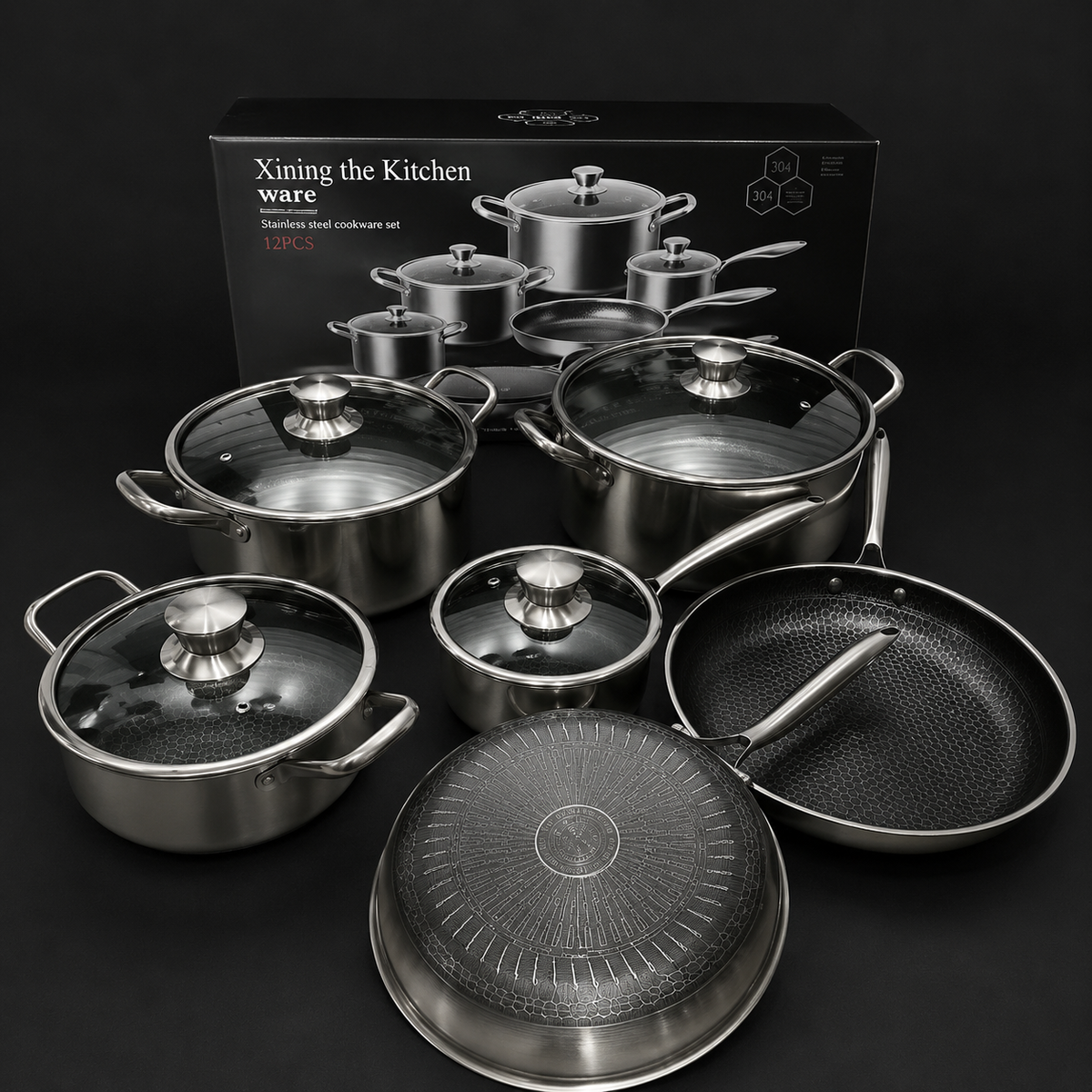 12-Piece Hybrid Cookware Set - Innovative Technology