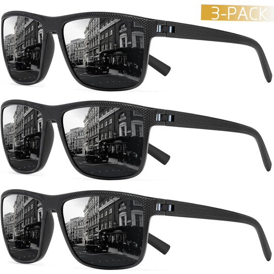3-Pack Polarized Sunglasses Set with UV Protection