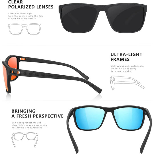 3-Pack Polarized Sunglasses Set with UV Protection