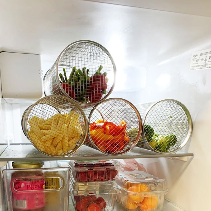 360° Rotating Stainless Steel Grill Basket for Even Cooking