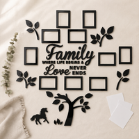 3D Acrylic Family Tree Wall Decor with 11 Photo Frames