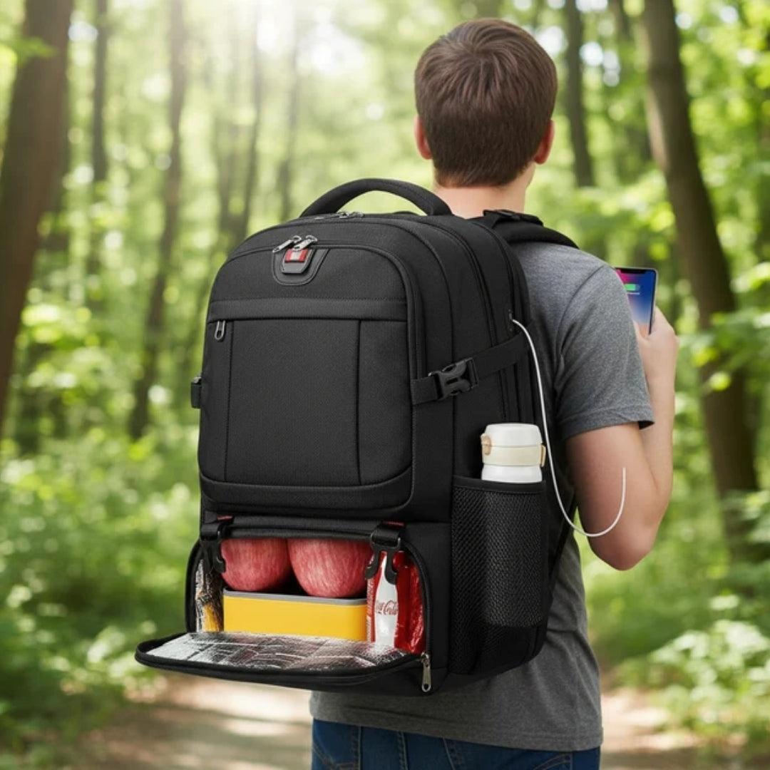 50L Travel Backpack with Cooler Compartment, Laptop Compartment and USB Port