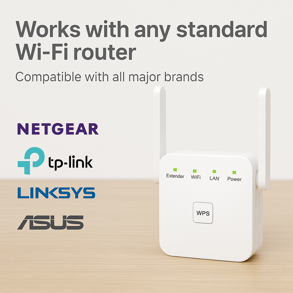 5G Dual-Band WiFi Extender, 300Mbps, Up to 1000 ft Range with WPS