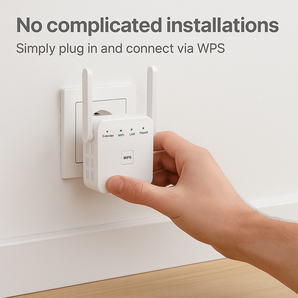 5G Dual-Band WiFi Extender, 300Mbps, Up to 1000 ft Range with WPS