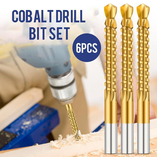 6-Piece M35 Cobalt HSS Titanium-Coated Drill Bit Set