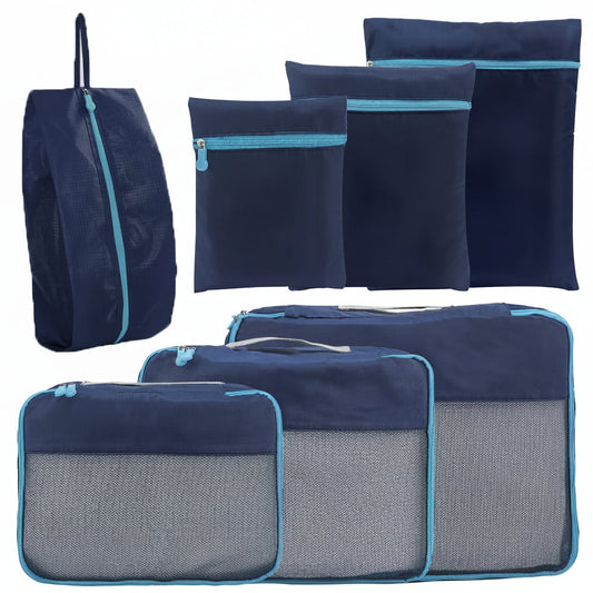 7-Piece Packing Cube Set for Travel Organization & Space Saving