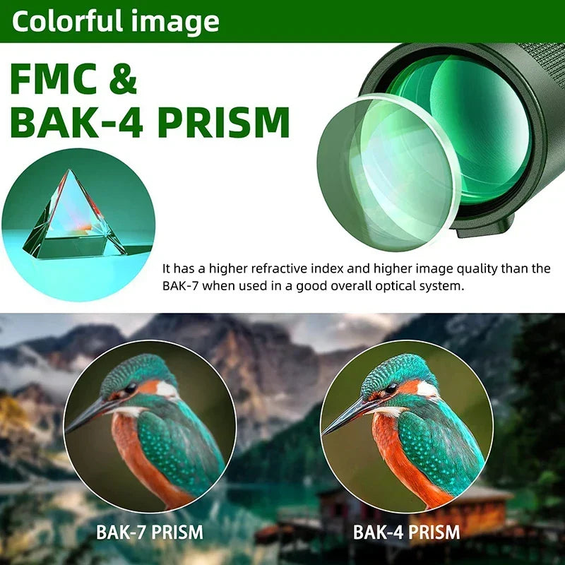 80x100 HD Zoom Monocular Telescope - Powerful Portable Telescope for Hunting, Camping, and Outdoor Exploration on the Go