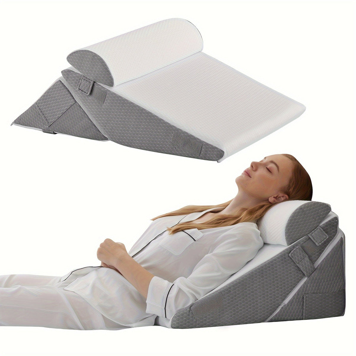Adjustable Orthopedic Wedge Pillow - 7-in-1 Memory Foam Support System
