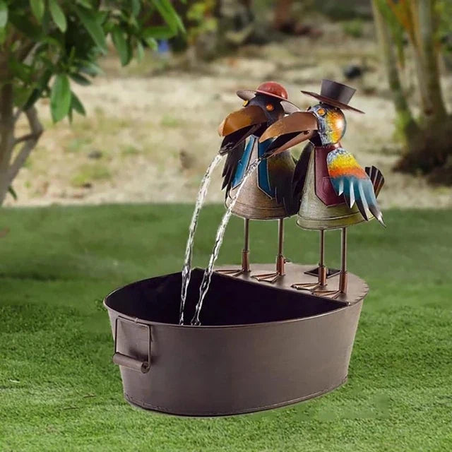 Animal Figurines Charming Outdoor Waterfall Fountain