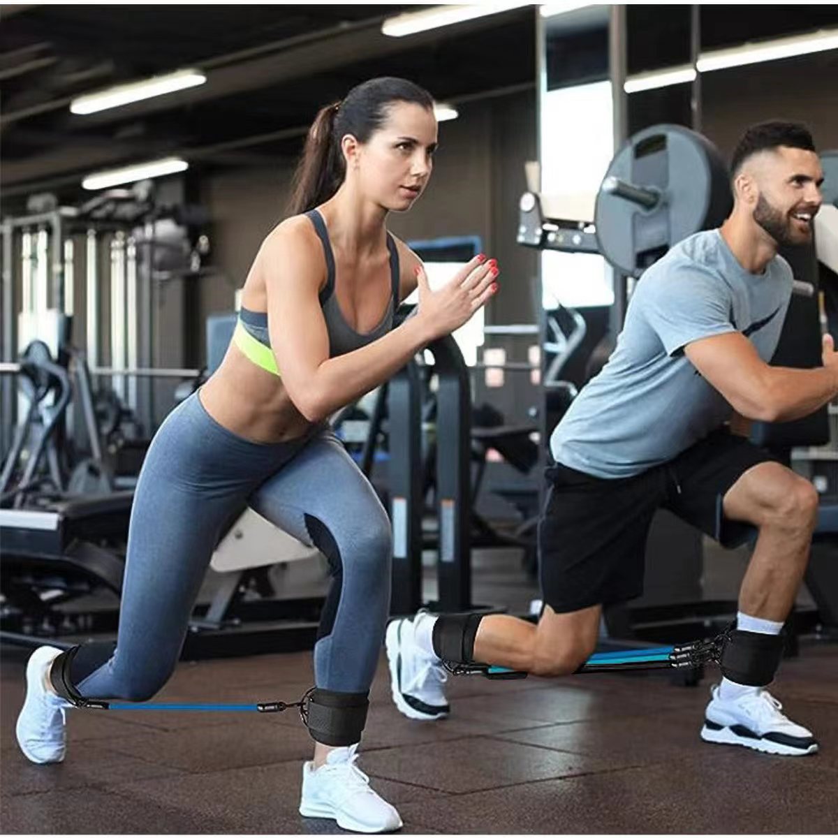 Ankle Fitness Band Set with Foot Straps