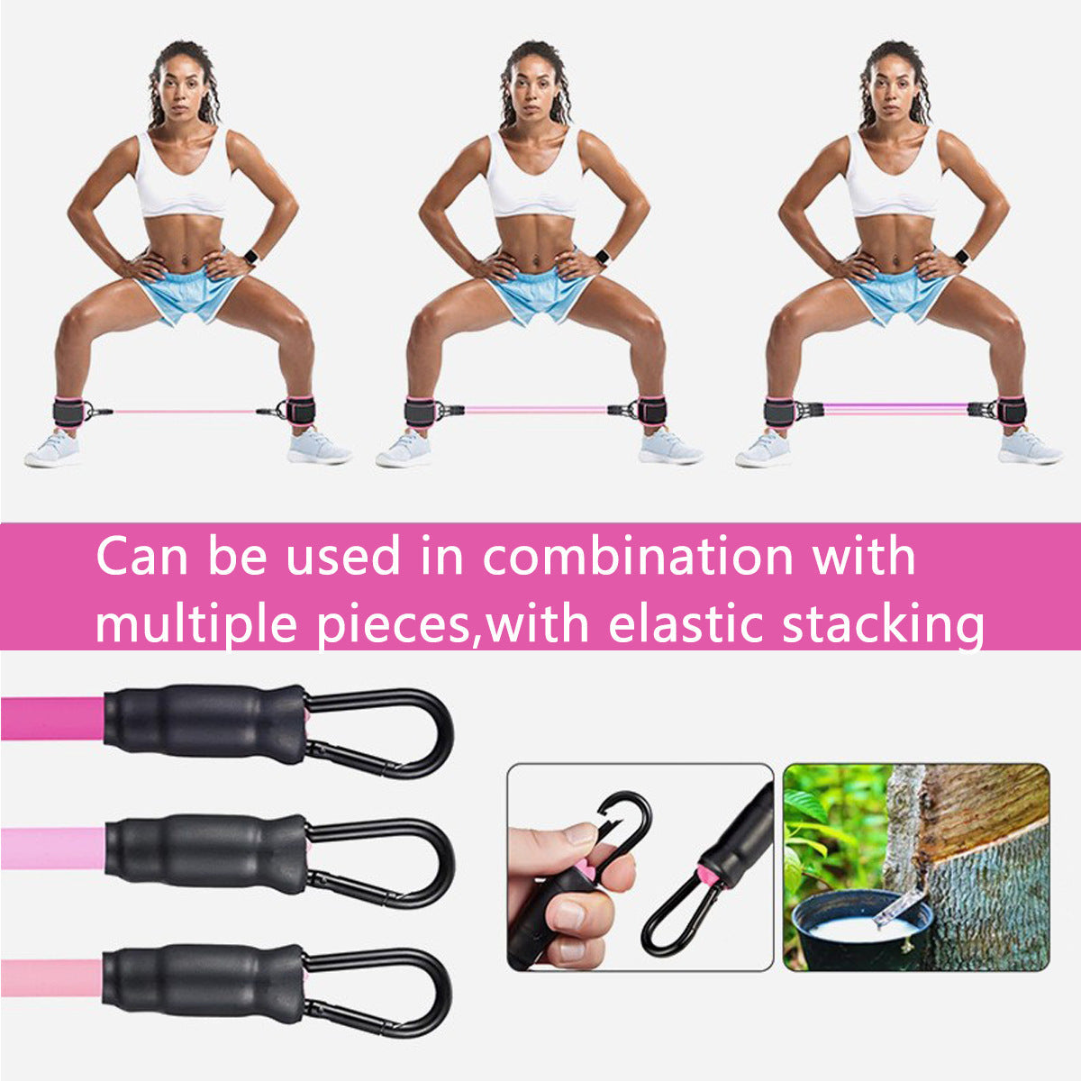 Ankle Fitness Band Set with Foot Straps