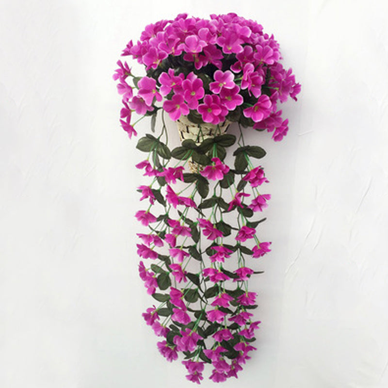 Artificial Hanging Flower Basket - Multicolored Natural Style