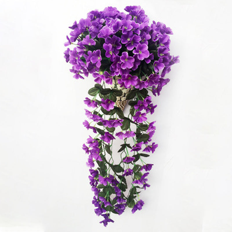 Artificial Hanging Flower Basket - Multicolored Natural Style
