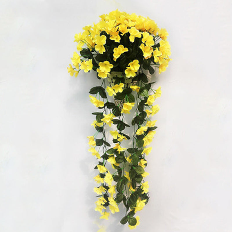 Artificial Hanging Flower Basket - Multicolored Natural Style